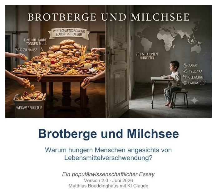 Titelseite des Essays „Brotberge und Milchsee – Warum hungern Menschen angesichts von Lebensmittelverschwendung?“